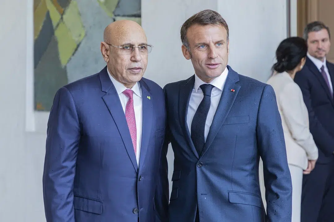 Le président Ghazouani discute avec Macron de la coopération