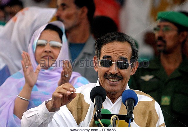 president of mauritania maaouya ould sid ahmed taya speaks to a crowd fe5a86