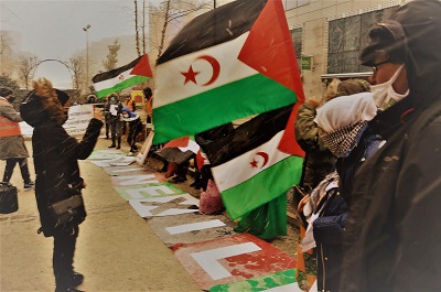 Photo de Rassemblement à Bruxelles pour condamner les pratiques du Maroc et de ses alliés au Sahara occidental occupé