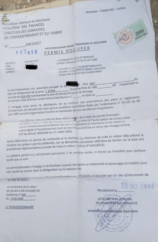 permis d'occuper