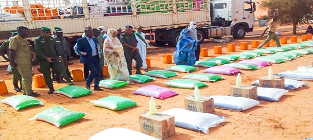 Une opération de distribution des vivres aux victimes de Nbeika