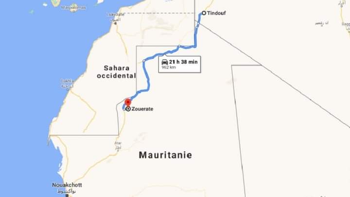 route reliant Tindouf à Zouérat