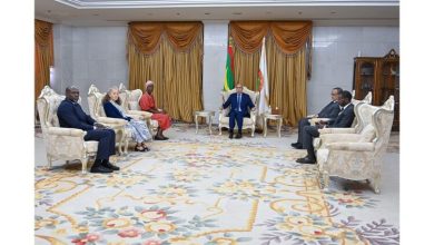 Photo de Le président de la République reçoit une délégation des Nations Unies.