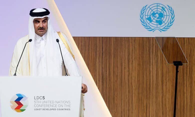 L'émir du Qatar inaugure le sommet de l'ONU sur la pauvreté et promet 60 millions de dollars pour les pays les moins avancés