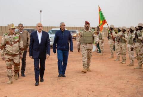 Visite du Président Ghazouani au Bataillon mauritanien du fuseau ouest de la Force