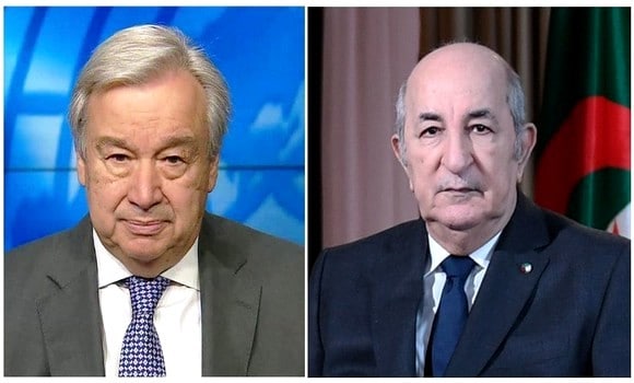 Photo de Entretien téléphonique entre le président algérien et Guterres