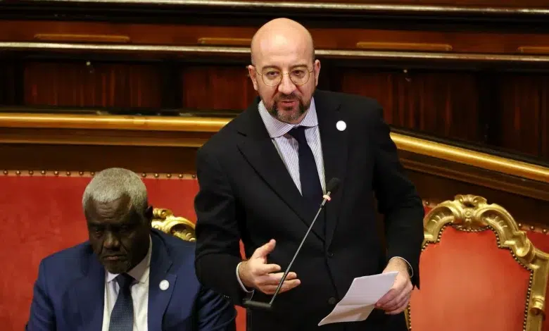 Photo de Intervention du président Charles Michel lors du sommet Italie-Afrique à Rome