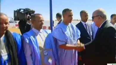 Photo de Mohamed Ould Cheikh Ghazouani est arrivé à Tindouf.