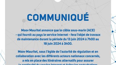 Communiqué : Moov Mauritel annonce que le câble sous-marin (ACE)... 1 Photo de Communiqué : Moov Mauritel annonce que le câble sous-marin (ACE)…