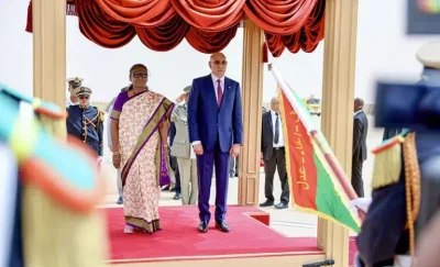 Photo de Visite d’amitié : arrivée à Nouakchott de la Présidente de l’Inde