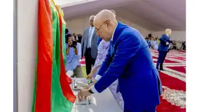 Photo de Pose de la première pierre du projet de renforcement de l’alimentation en eau potable de Nouakchott