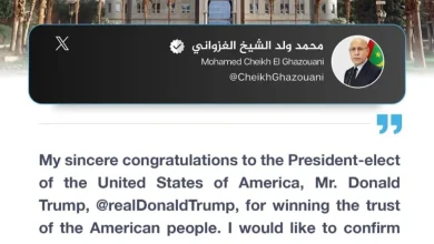 Photo de Tweet du president Ghazouani à Donald Trump