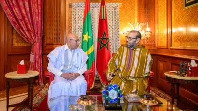 Photo de SM, le Roi Mohammed VI reçoit le président mauritanien Mohamed Ould Cheikh El Ghazouani.