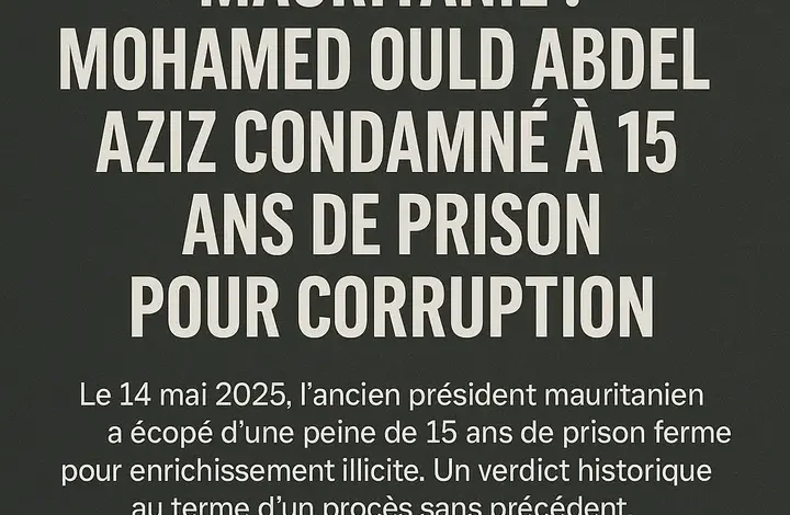 Photo de Verdict : Mohamed Ould Abdel Aziz condamné à 15 ans de prison pour corruption