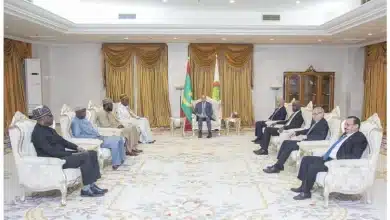 Photo de Rencontre entre le Président Ghazouani et une délégation de haut niveau de la Gambie à Nouakchott