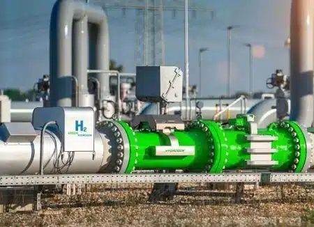 Pipeline industriel de transport d’hydrogène vert avec vanne verte, projet AMAN, Mauritanie.