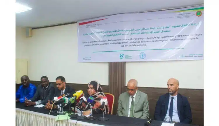 Mme Messaouda mint Bahham Ould Mohamed Laghdaf lors du lancement du projet FAO pour l’agriculture durable en Mauritanie