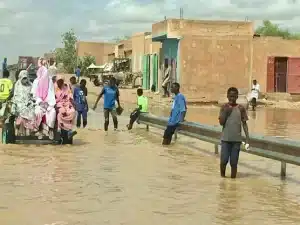 Inondations dans la région de l’Assaba, dans le sud de la Mauritanie, début septembre 2020. PIERRE LEPIDI