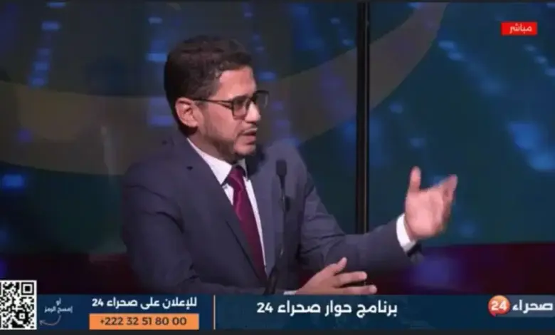 Noureddine Mouhamedou, président du parti Mauritanie en avant, lors de l’émission Sahara 24.