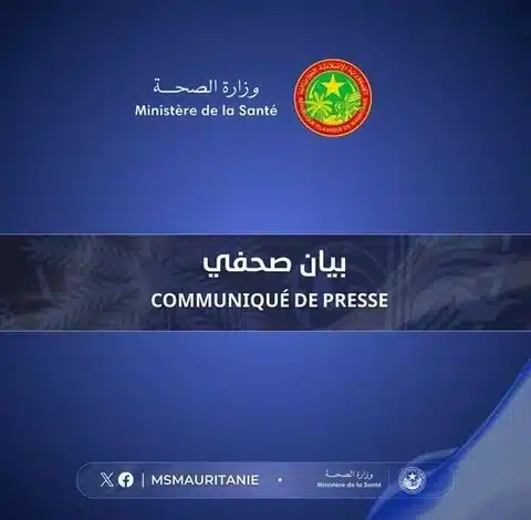 Communiqué de presse du ministère de la Santé – Situation épidémiologique de la diphtérie en Mauritanie