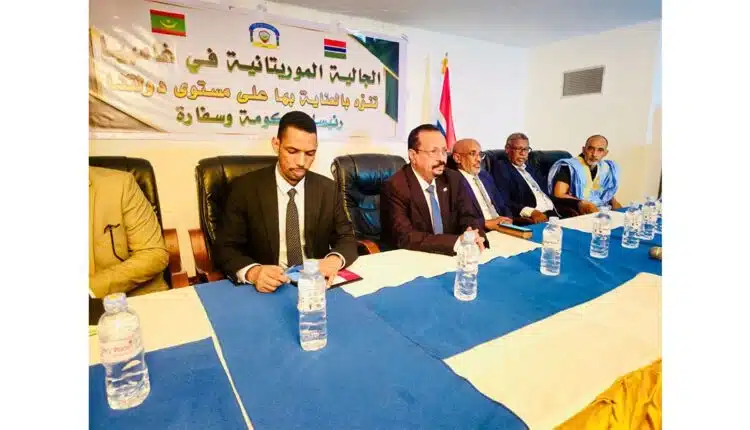Rencontre de la communauté mauritanienne en Gambie avec la délégation du ministère des Affaires étrangères.