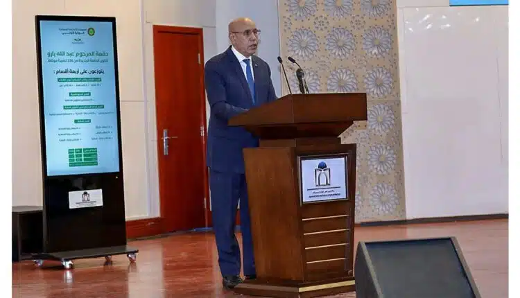 Mohamed Ould Cheikh El Ghazouani lors de la cérémonie de remise des diplômes à l’ENAJM à Nouakchott
