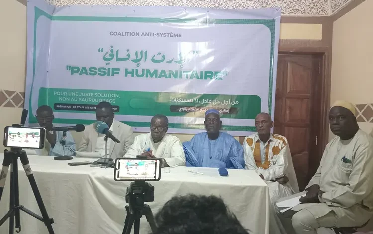 Coalition Anti-Système en conférence de presse à Nouakchott sur le passif humanitaire.
