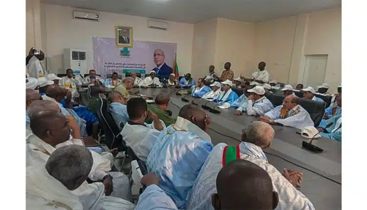 Lancement du programme d’urgence pour le développement local dans le Gorgol 1 Photo de la cérémonie à Kaédi du lancement du programme d’urgence pour le développement local dans le Gorgol