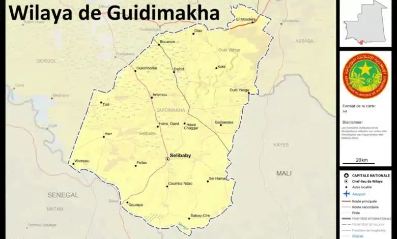 carte de la wilaya du Guidimakha