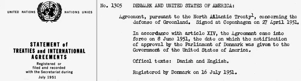Groenland - Etats-Unis - l’UE : le bal de l’hypocrisie 2 un accord bilatéral américano-danois (Accord du 27 avril 1951)