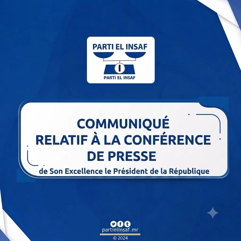 Parti El Insaf – Communiqué n° 14/2026 : À propos de la conférence de presse du Président de la République