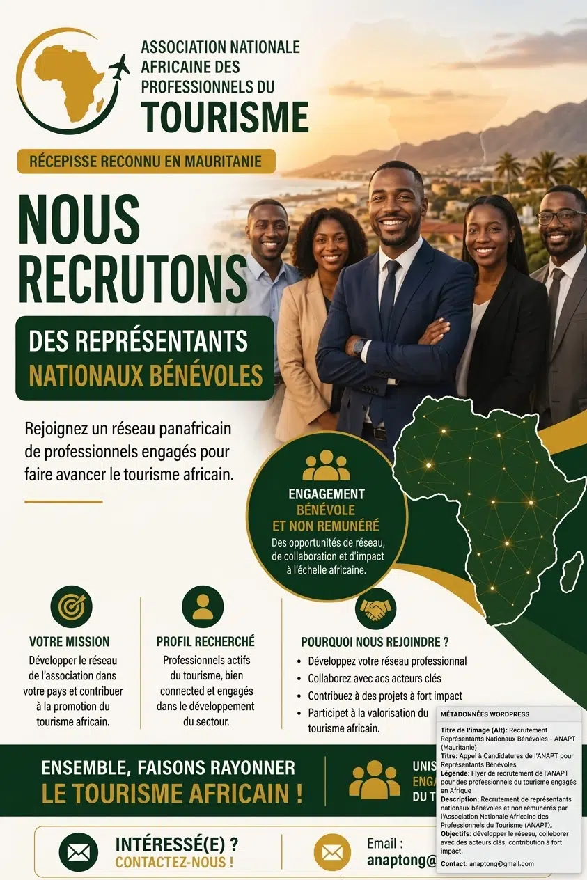 Relance du tourisme en Mauritanie : L’ANAPT appelle à un dialogue public-privé