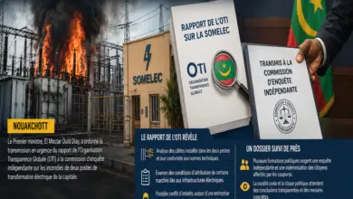 Incendies des postes électriques à Nouakchott : le rapport de l’OTI transmis à la commission d’enquête 1 Photo de Incendies des postes électriques à Nouakchott : le rapport de l’OTI transmis à la commission d’enquête