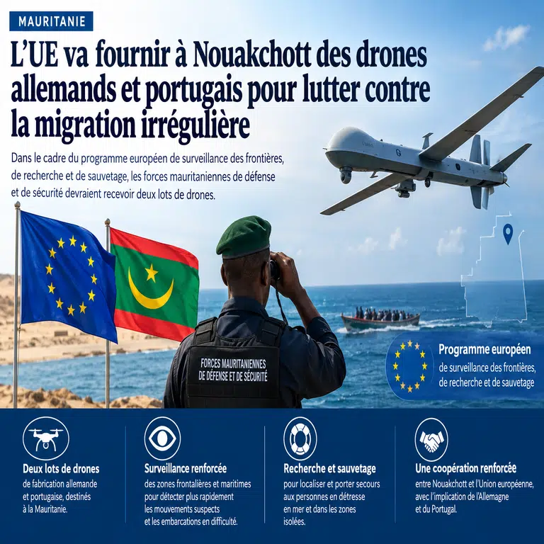 Mauritanie : l’UE va fournir des drones allemands et portugais contre la migration irrégulière
