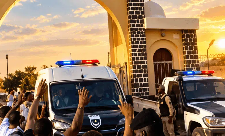 Général Lebatt Ould Maayouf acclamé à sa sortie du juge à Nouakchott 1 Le général à la retraite Lebatt Ould Maayouf salué par ses proches à sa sortie d'audience à Nouakchott, le 7 octobre 2026.