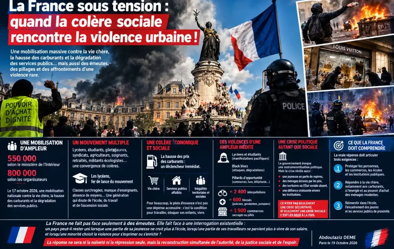 La France sous tension : colère sociale et violences urbaines (Oct. 2026)