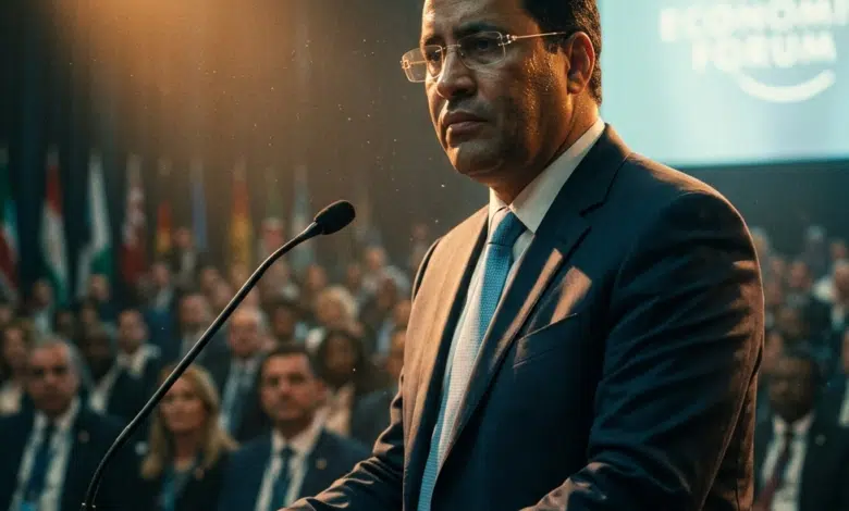 Remaniement en Mauritanie : Mokhtar Ould Djay face au test des résultats 1 Illustration cinématique de Mokhtar Ould Djay, Premier ministre de Mauritanie, prononçant un discours à la tribune.